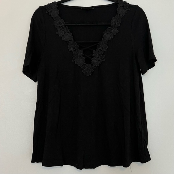Topshop Lace Up Front T-shirt - Picture 4 of 6